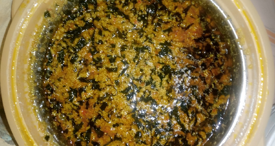 A bowl of Nigerian Agusi (Egusi) soup